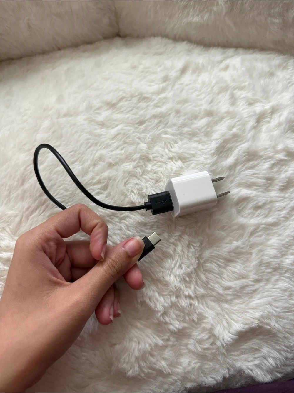 USB-C to USB charger Chord charging black phone Apple